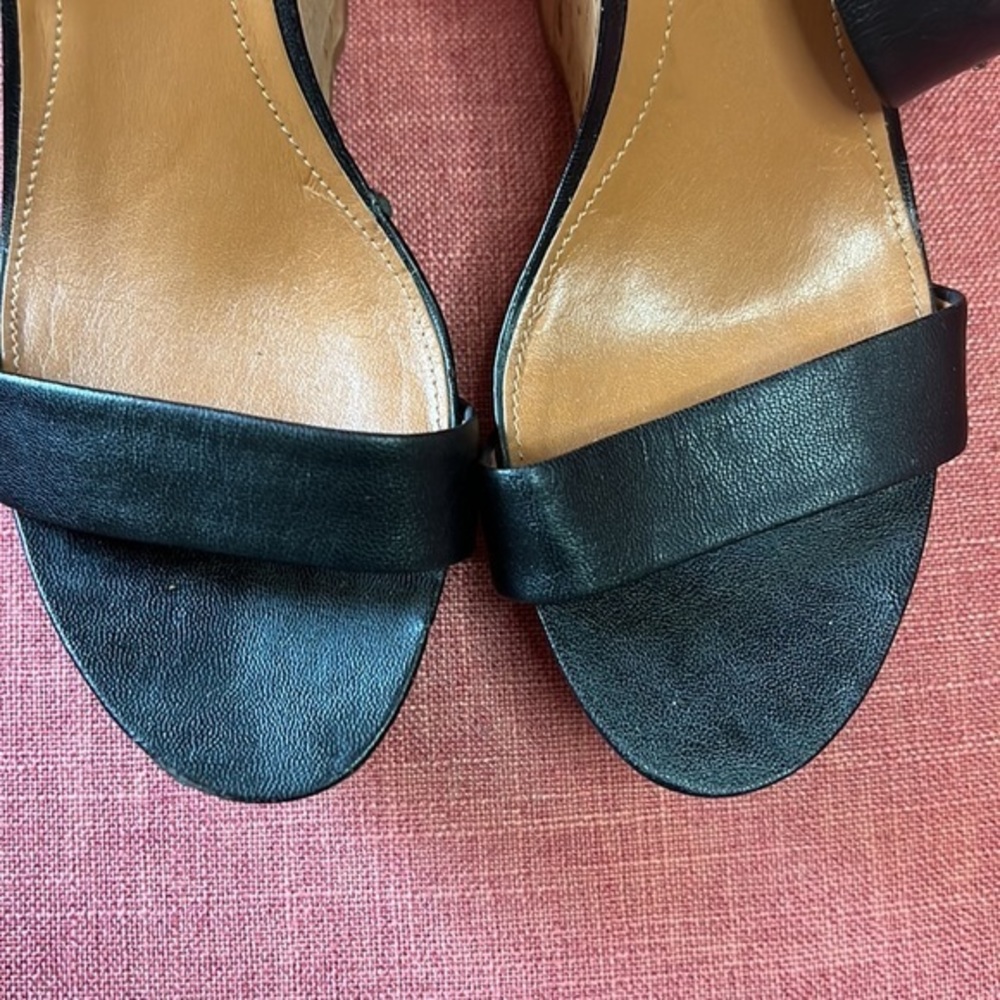 CALVIN KLEIN‎ WOMENS BLACK WEDGE SANDALS SIZE 8 1/2 - Picture 7 of 10